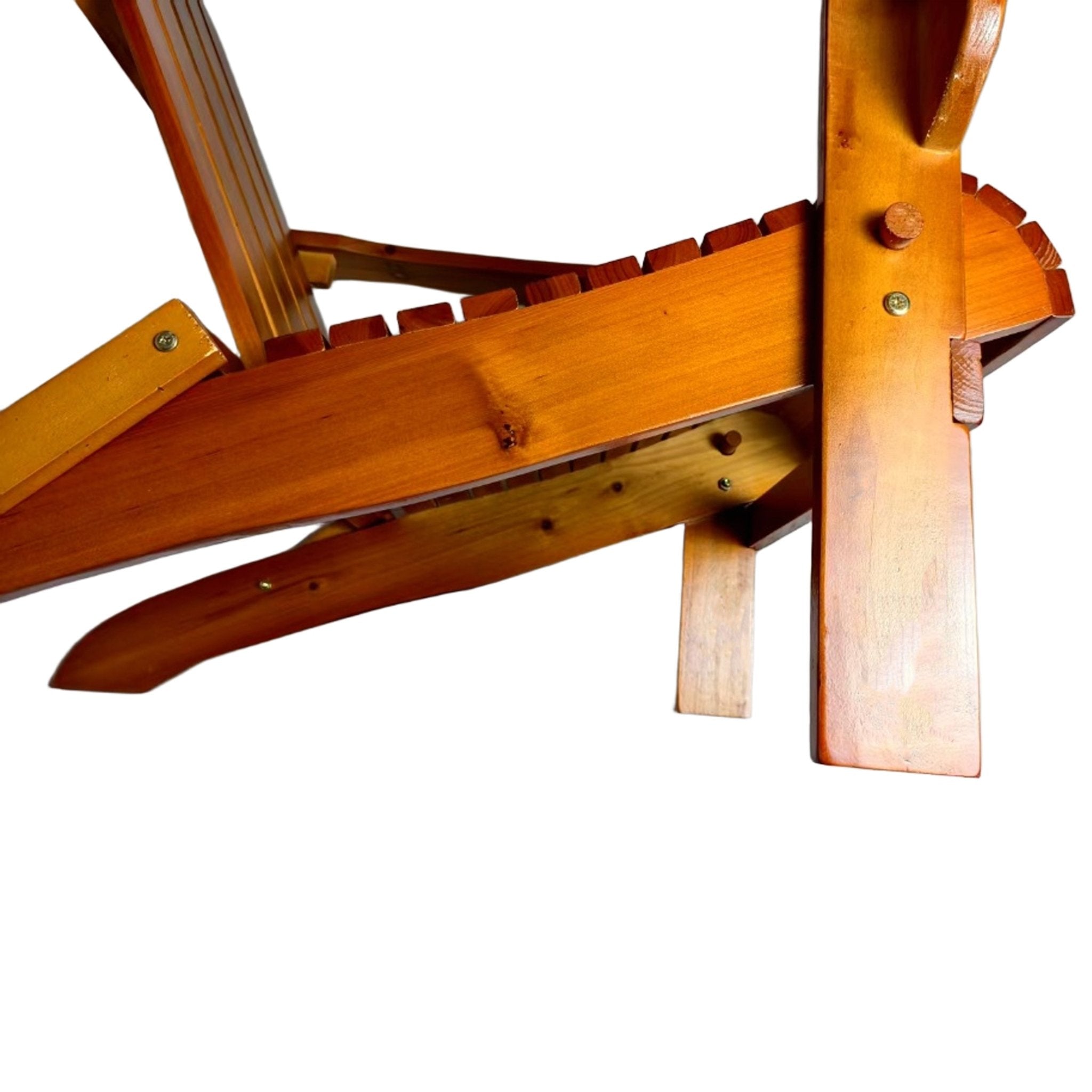 Limited edition Oak folding Adirondack chair by Anthony & Home, showcasing a classic wooden outdoor lounge seat in natural finish.