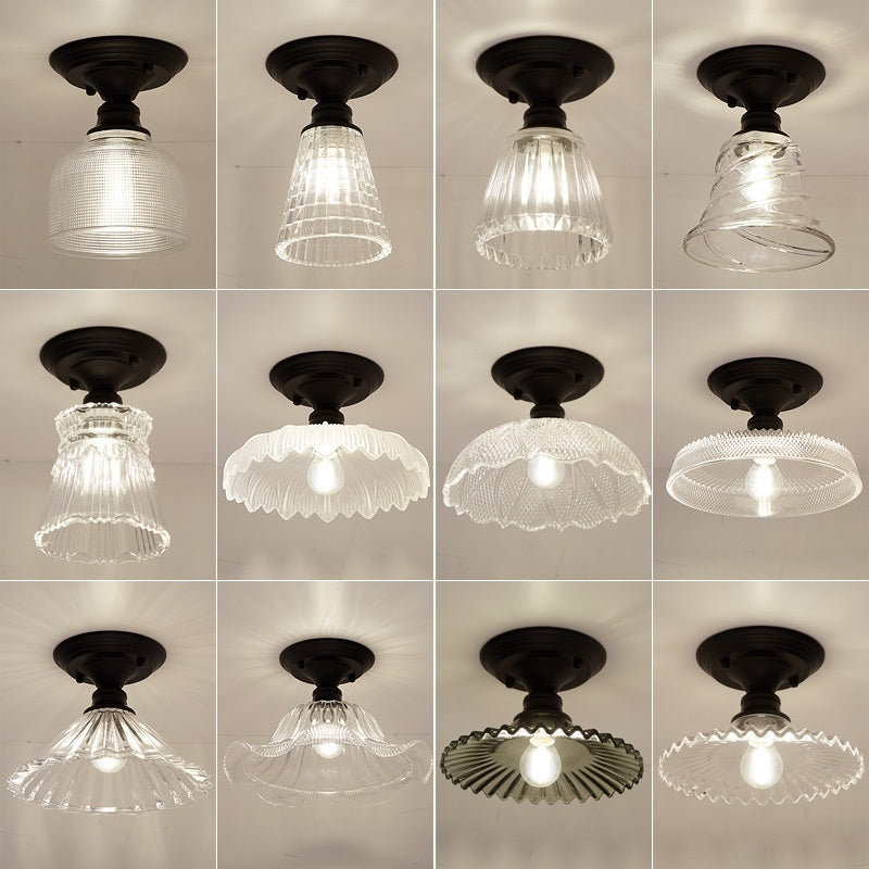 American Retro Single Head Glass Cover Led Wall Lamp