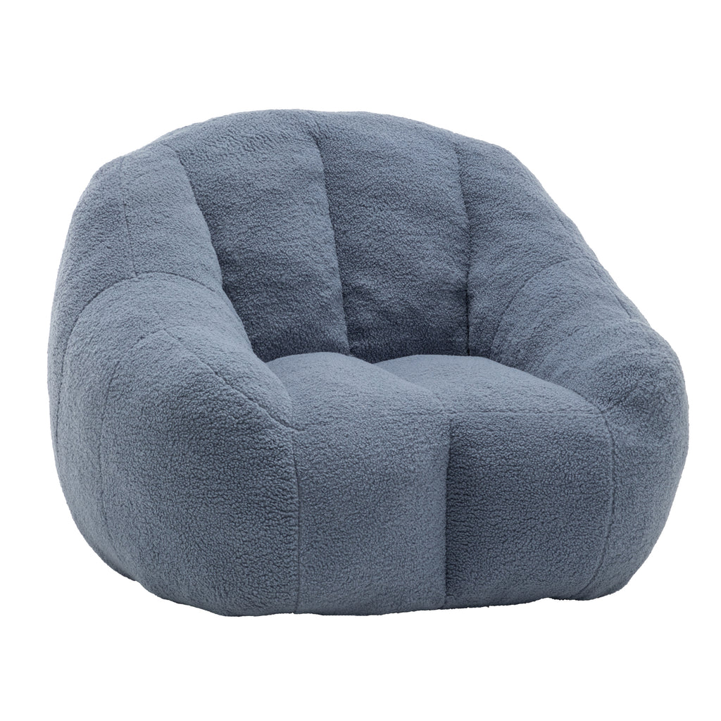 Light blue Anthony & Home Signature Memory Foam Bean Bag Chair with tufted design, plush and comfortable for lounging.