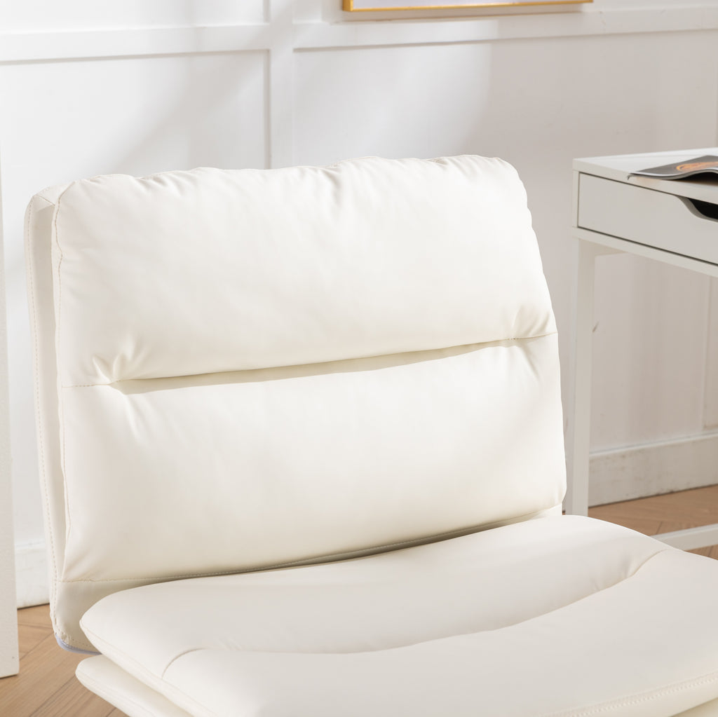 White Anthony & Home Bizerte Atelier adjustable swivel criss cross chair for office and vanity with modern design.