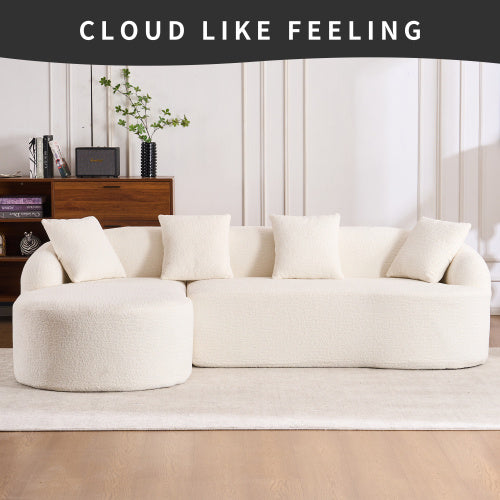 Grey Compression Sofa Chaise Longue 3 Seater