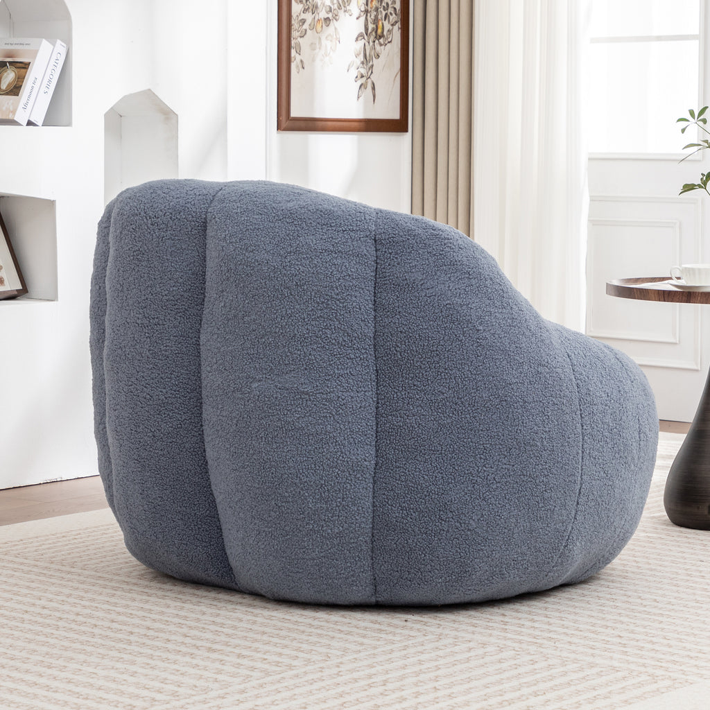 Anthony & Home Signature Memory Foam Bean Bag Chair in light blue with tufted fabric, plush and comfortable for lounge seating.