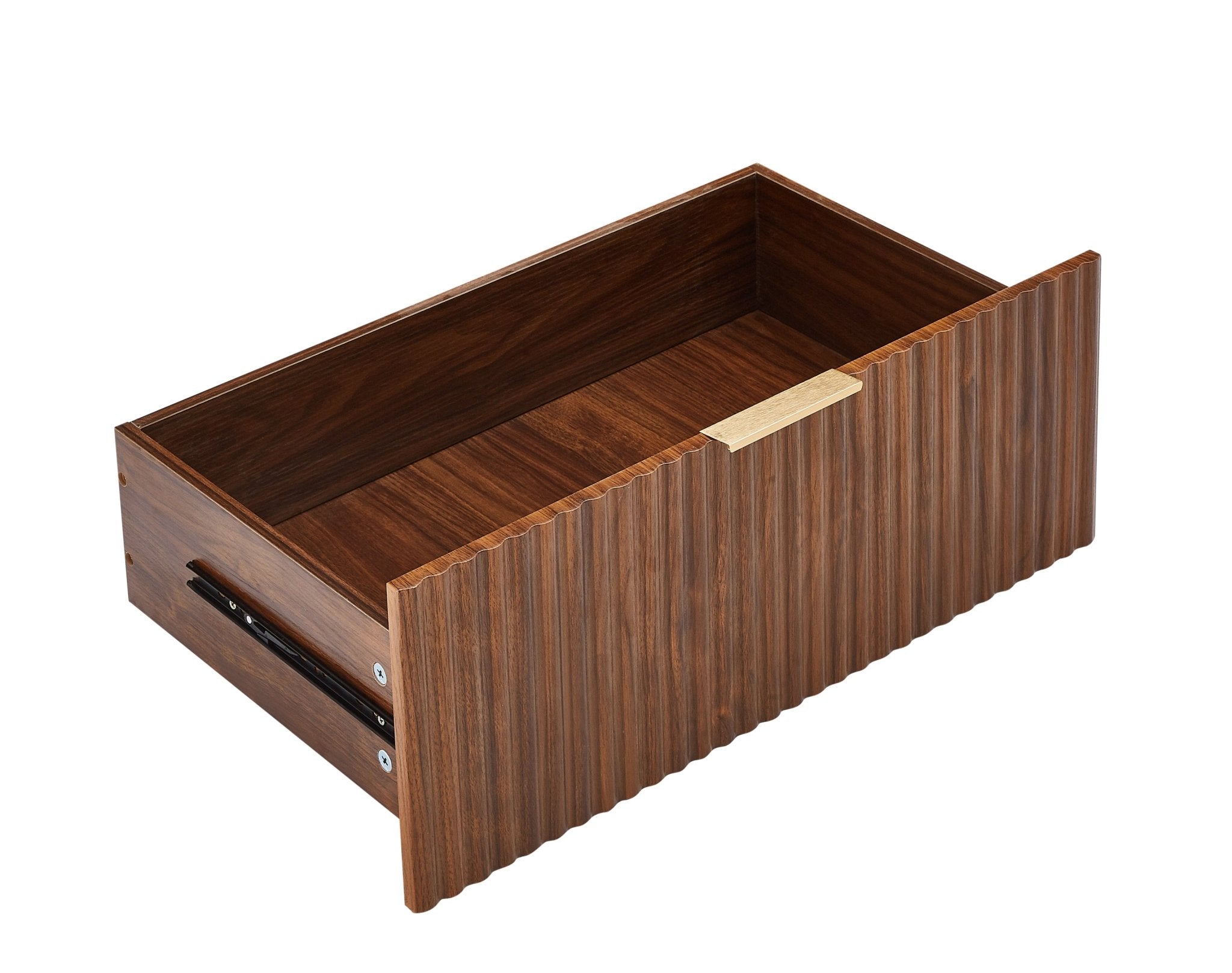 Walnut Wave Six-Drawer Dresser and TV Stand by Anthony & Home with curved profile, 55-inch wide, part of Studio Collection.