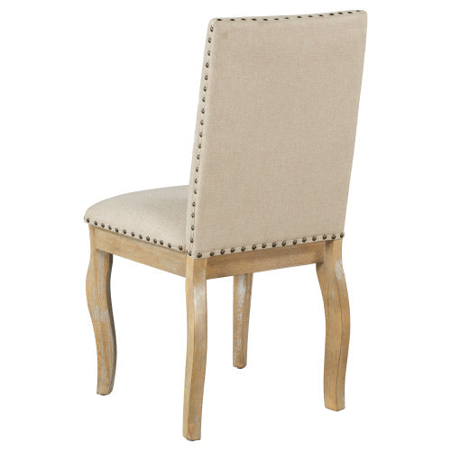 TREXM 4 Wooden Cushioned Fabric Upholstered Dining Chairs