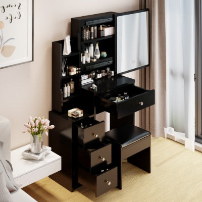29.2 Inch Small Space Bedside Vanity Table Cushioned Stool