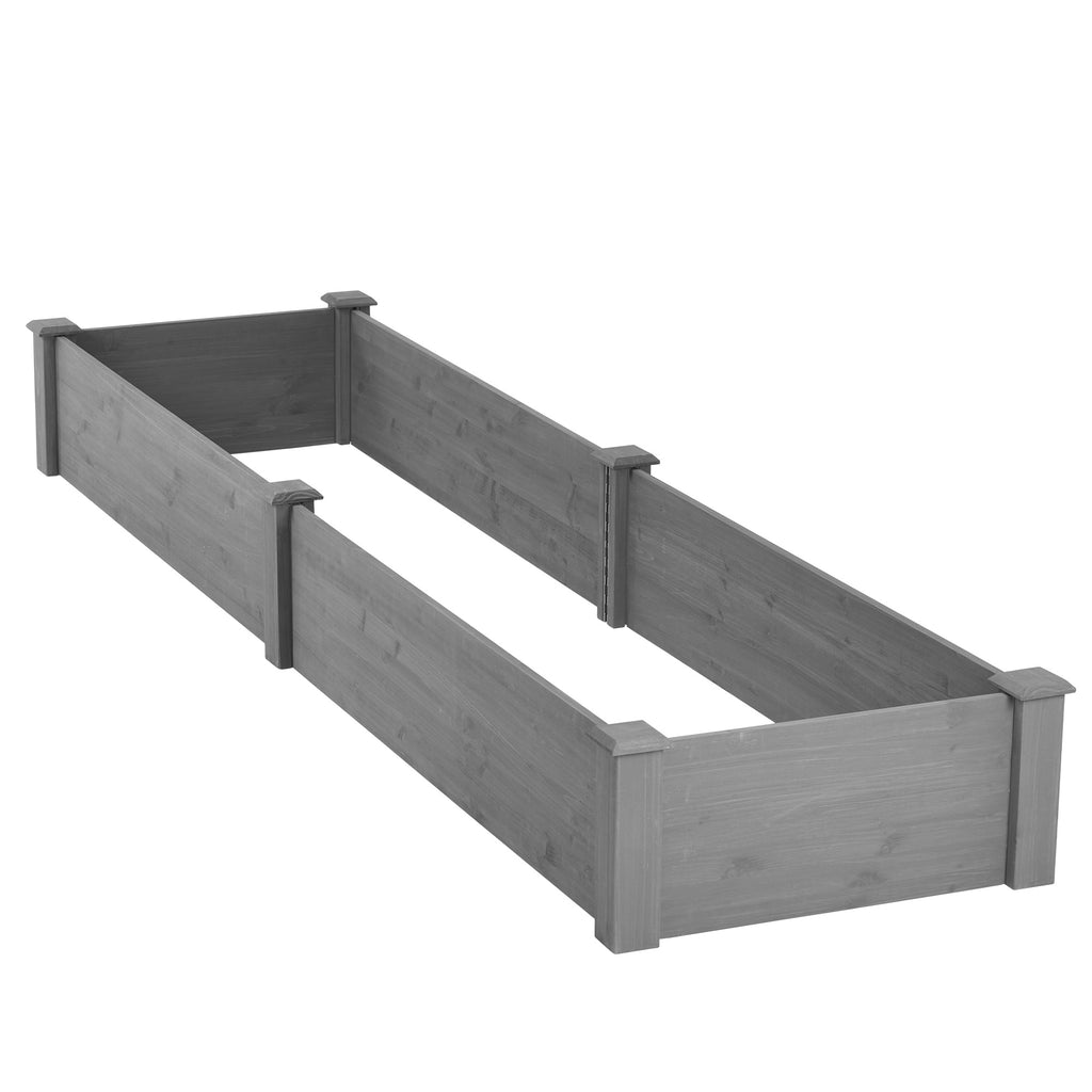 Anthony & Home Atelier Cedar raised garden bed 96x28x10 outdoor planter box with tool-free assembly, natural cedar finish.