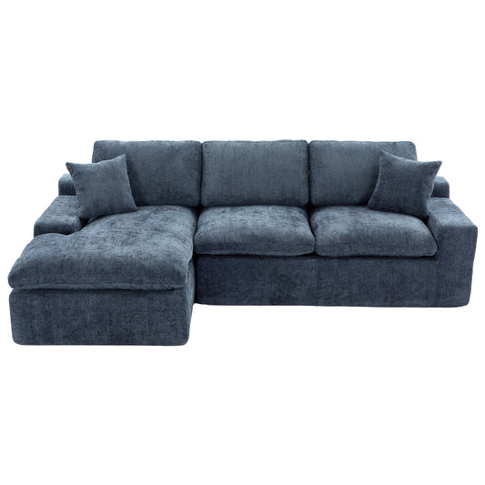 Cloud Chenille Sectional Sofa Blue Limited Edition