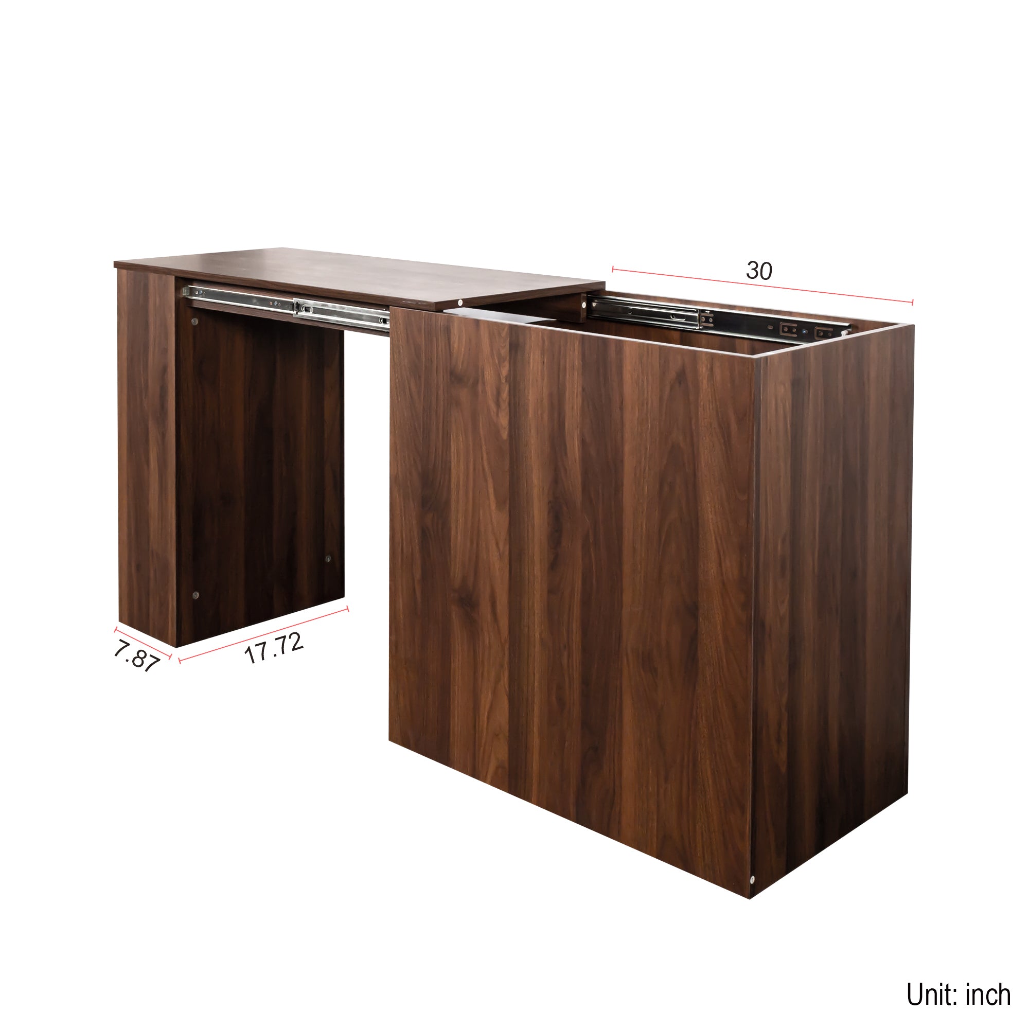 Walnut Collection limited computer desk with drawers by Anthony & Home, featuring a sleek wooden workspace and storage drawers.
