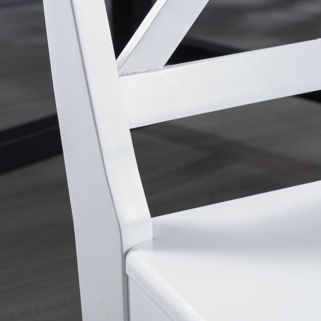 Acacia Wood Dining Chairs White Set for Modern Dining