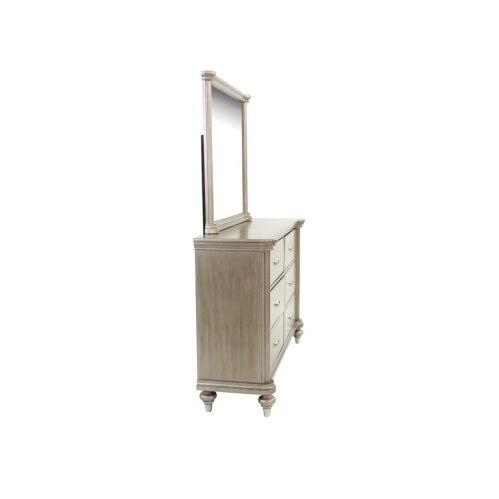 Luxury Antique Silver Champagne Dresser With Mirror