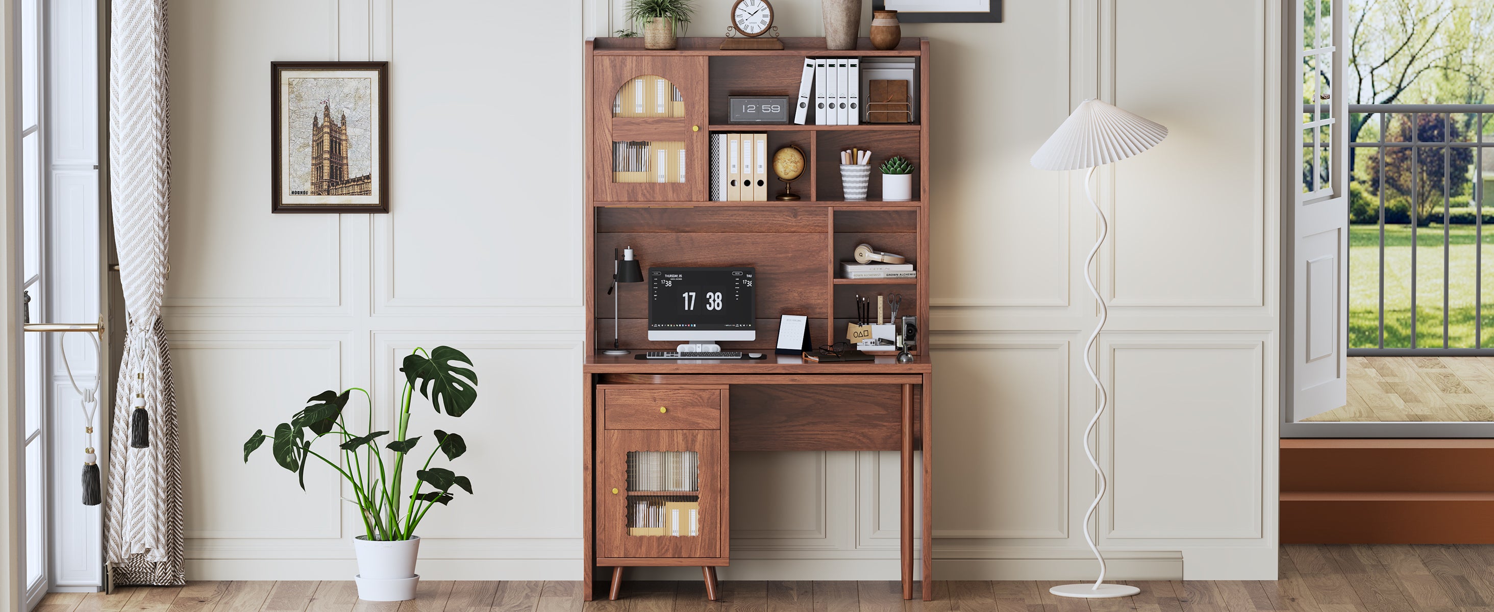Rotating desk with storage from Anthony & Home Studio Collection, featuring a modern design and practical storage compartments.
