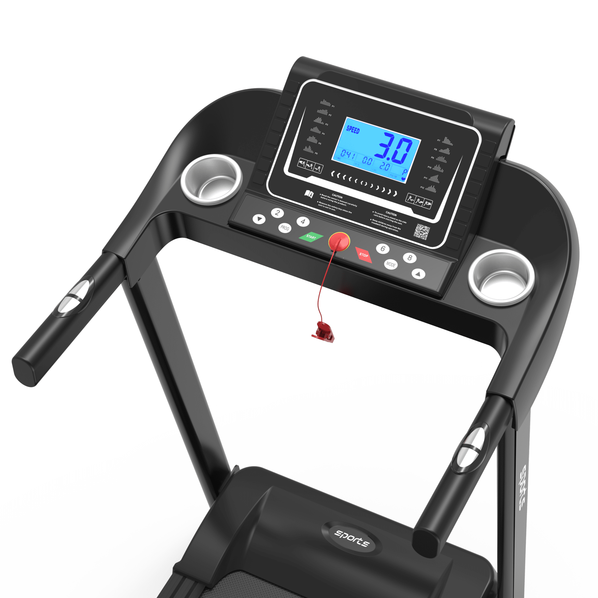 Anthony & Home Fitshow Elite Edition folding treadmill with hydraulic assist and quiet operation for home gym workouts.