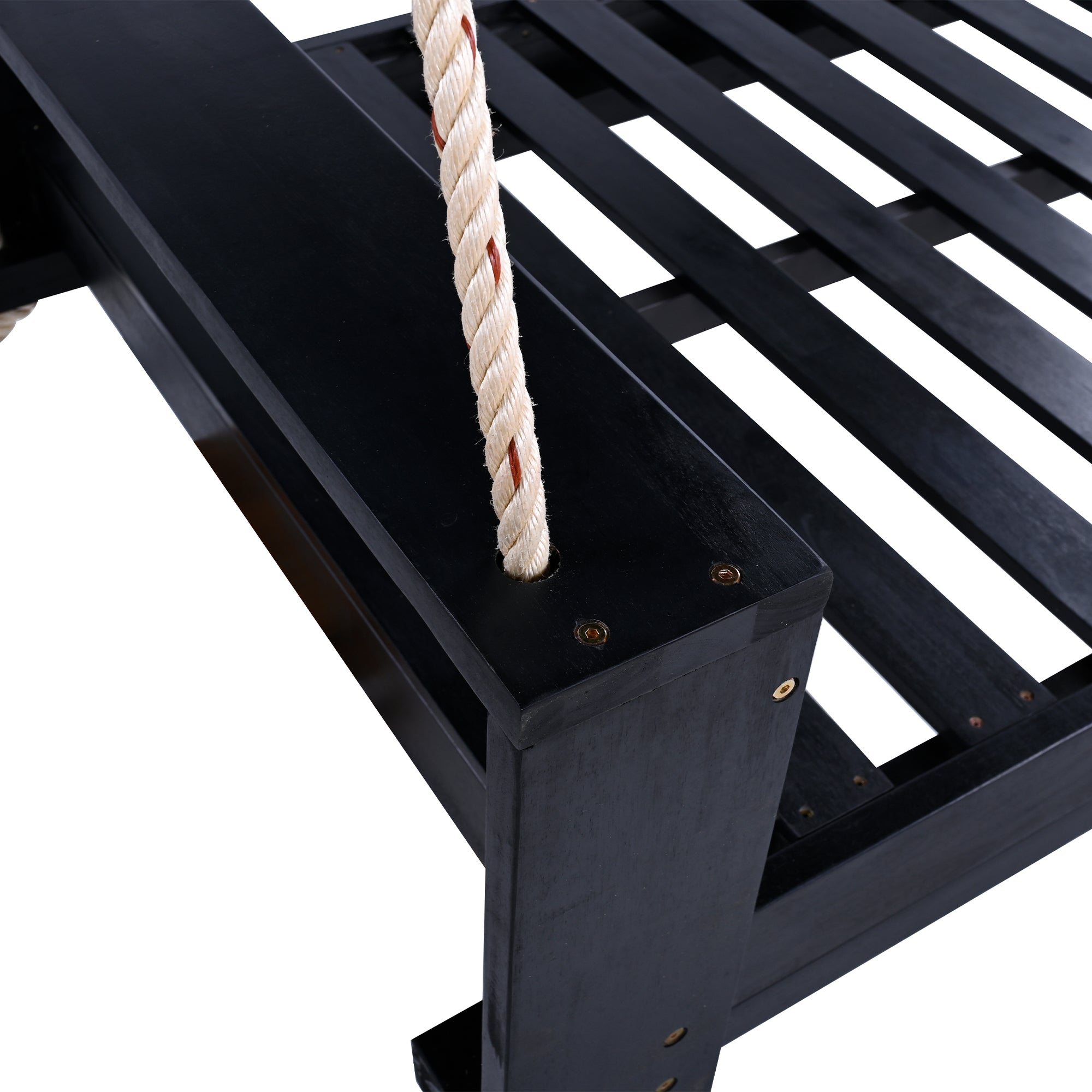 Twin size porch swing bed made from Acacia wood with weather-resistant finish, from Anthony & Home Minimalist Collection.