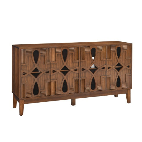 60.5 Inch Walnut Mid Century Modern Sideboard Buffet Cabinet