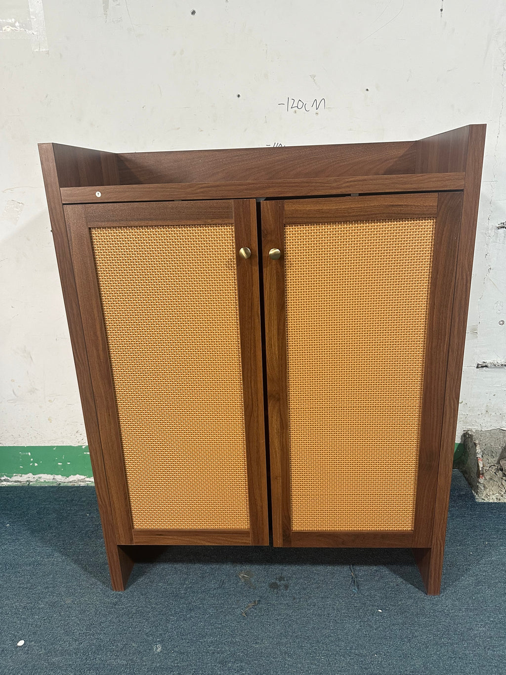 Walnut finish 6-tier Anthony & Home shoe cabinet with freestanding design, ideal for entryway organization and storage.