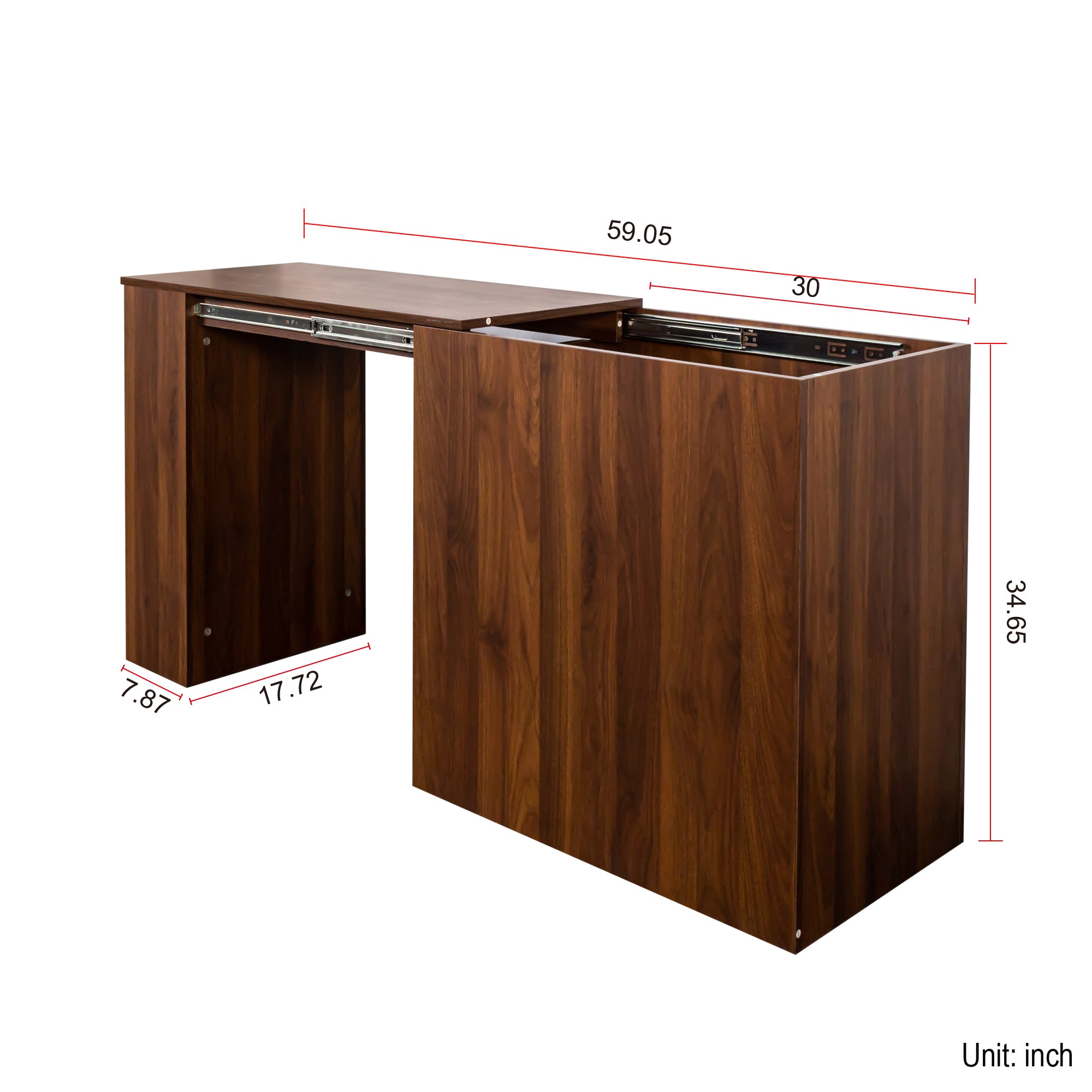 Walnut Collection limited computer desk with drawers by Anthony & Home, showcasing a sleek wood finish and functional storage.