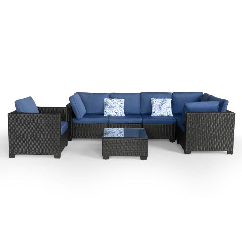 7 Pieces Outdoor Set Furniture Patio Furniture Sets Conversation Sets Balcony Furniture Outdoor Sectional For Outdoor Indoor  Lawn Garden Porch Poolside