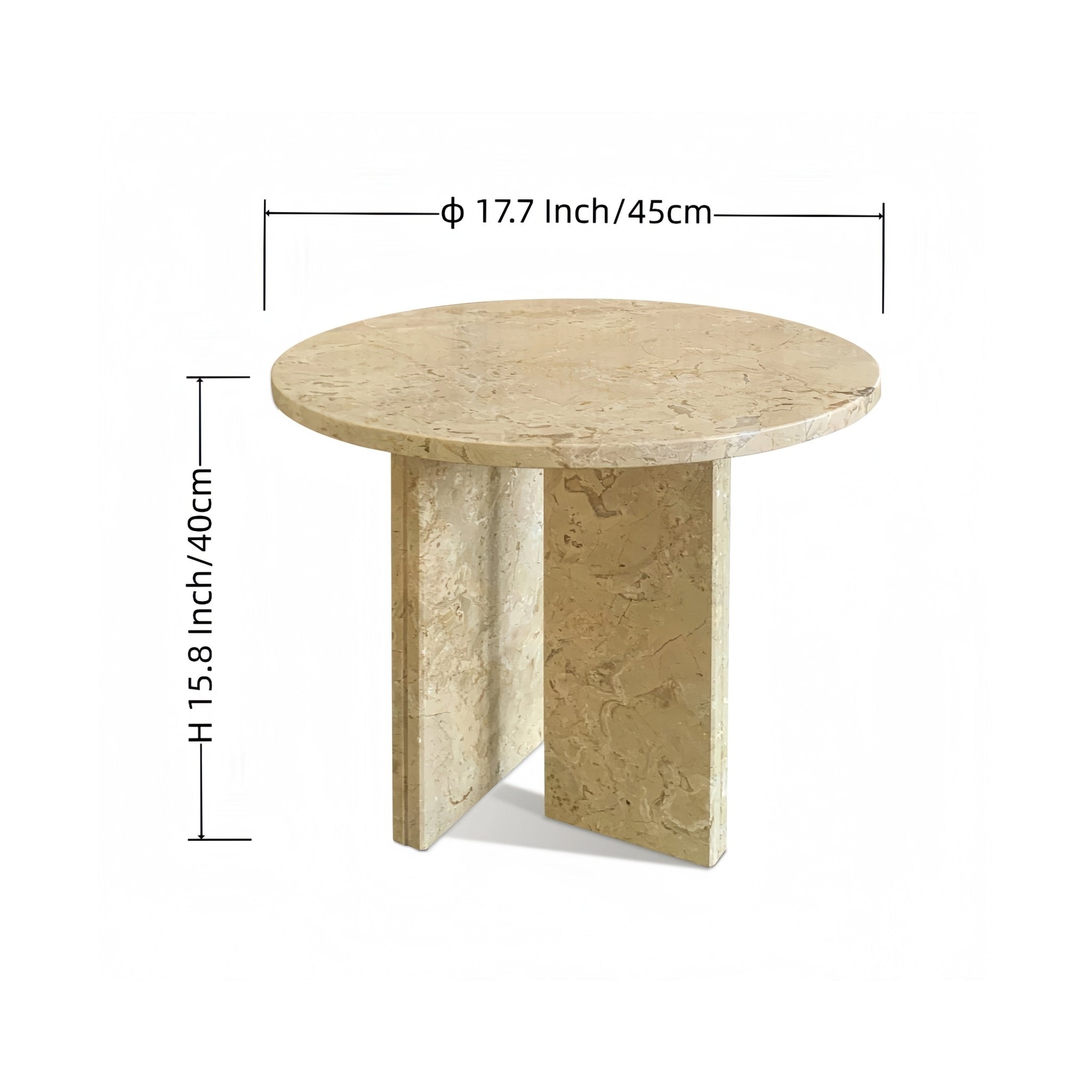 Anthony & Home Glod Natural Beige Marble Round Coffee Table with gold finish, sleek and elegant design for modern living rooms