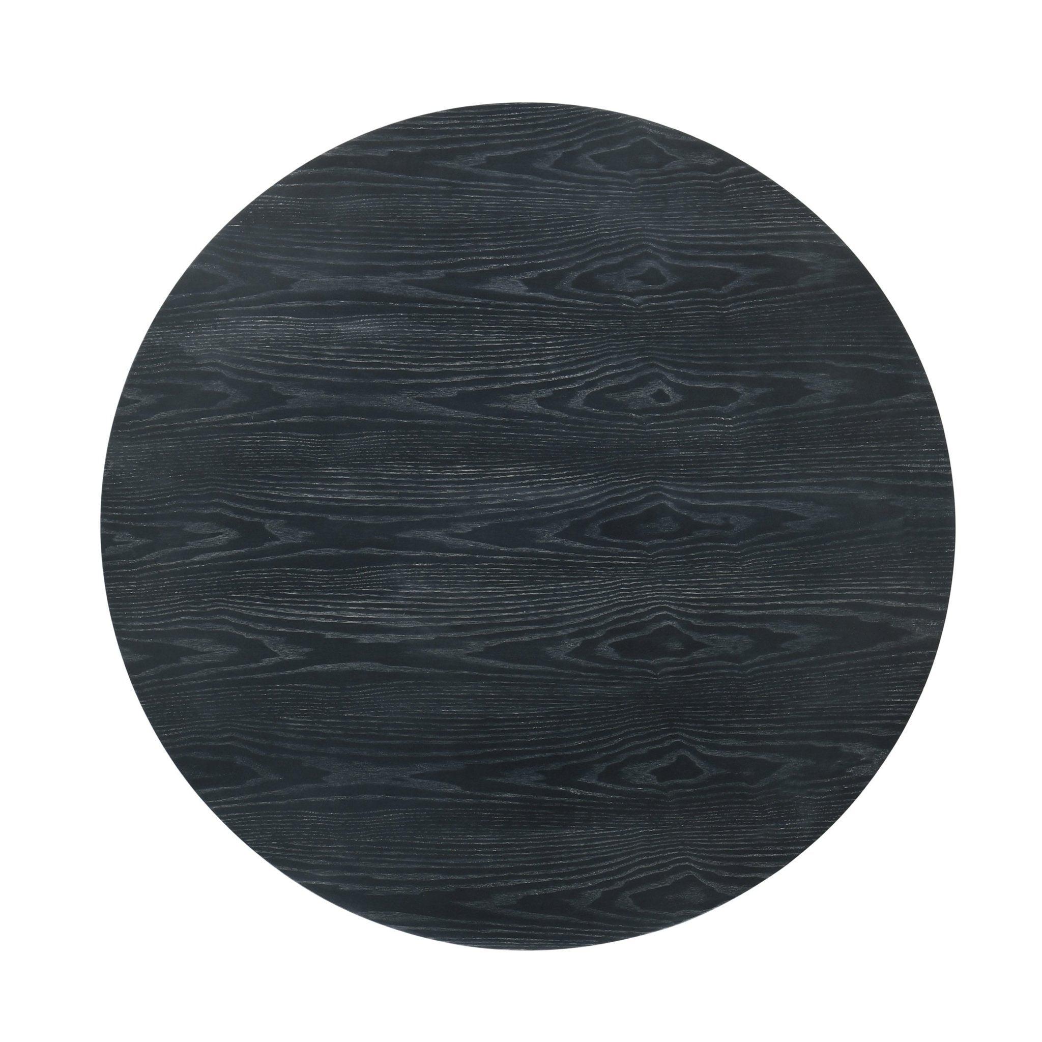 Round dining table in espresso rubberwood with a sleek finish, designed by Anthony & Home for stylish dining spaces.