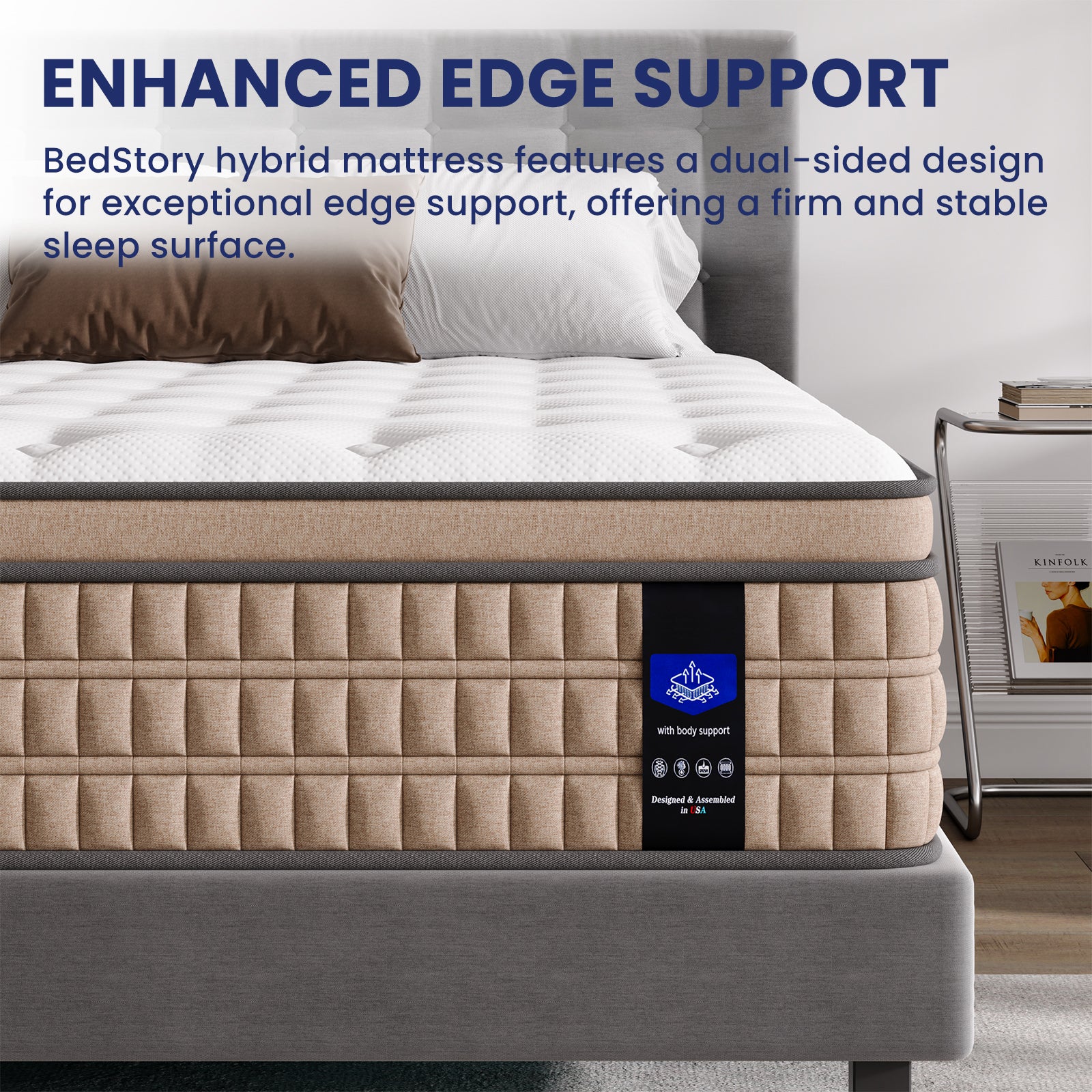 Anthony & Home Hotel Collection 14-inch King Gel Memory Foam Mattress showing plush surface and supportive design.