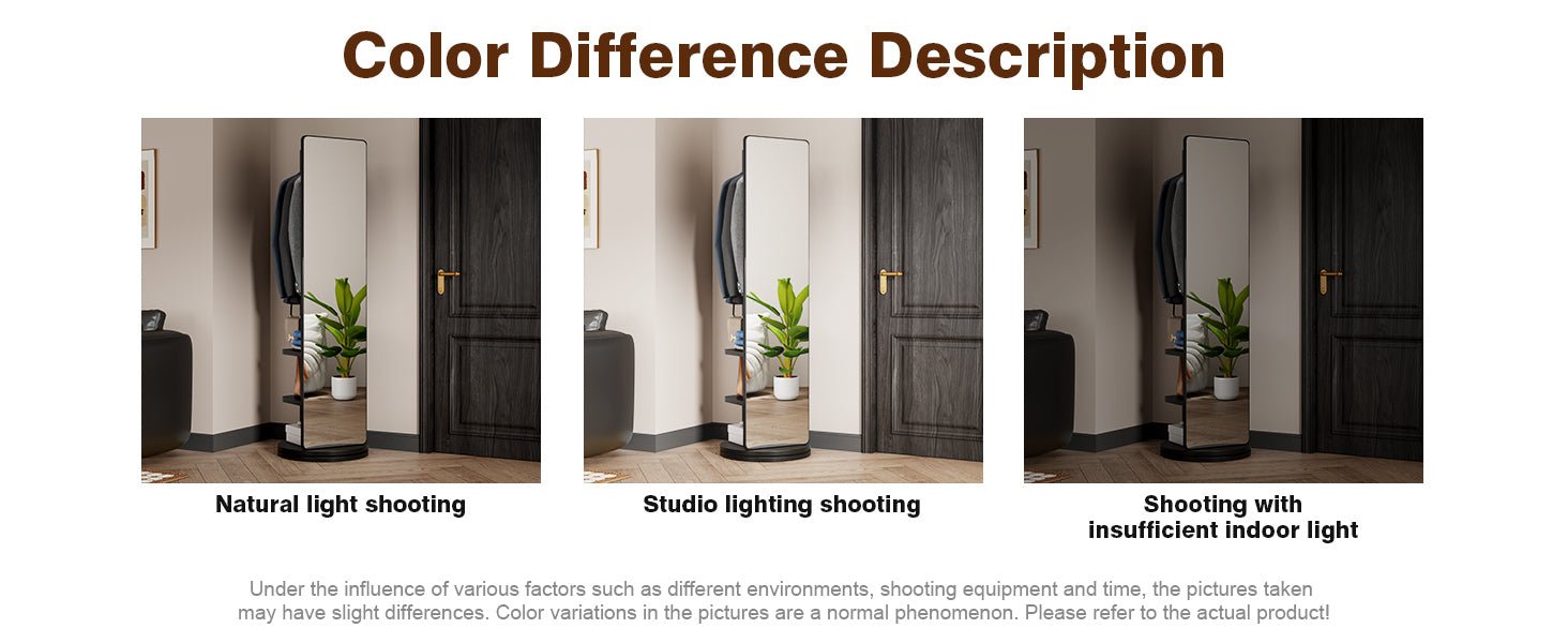 Full-length Anthony & Home luxe mirror with 360 rotation, elegant home decor for entranceways and bedrooms.