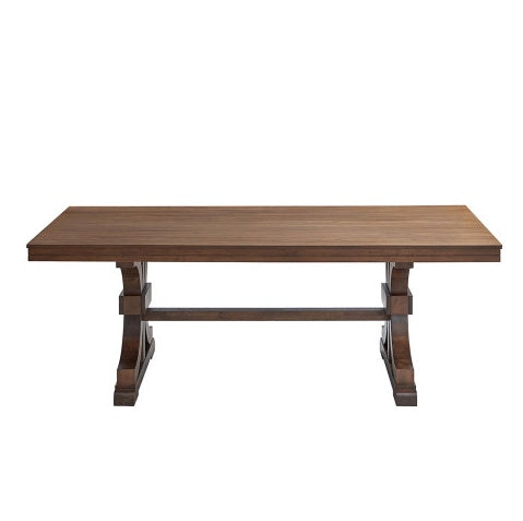 Oak Rubber Wood Dining Table For 6 To 8 With Trestle Base