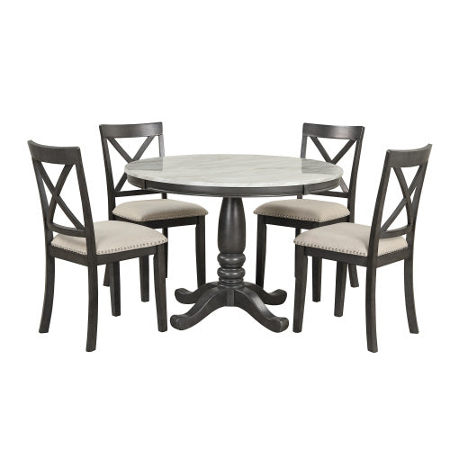 Orisfur 5 Pieces Dining Table And Chairs Set For 4 Persons