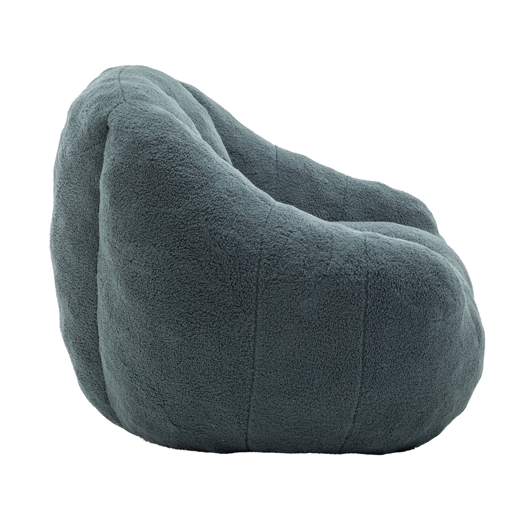 Anthony & Home tufted memory foam bean bag chair in studio green, showcasing a plush, comfortable seating option with a stylish tufted design.