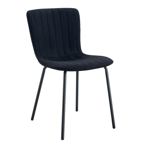 Luxury Minimalist Dining Chairs Set Four Black Metal Legs