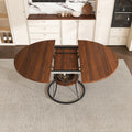 Anthony & Home studio round extendable dining table made of solid wood, showcasing its smooth surface and adjustable size.