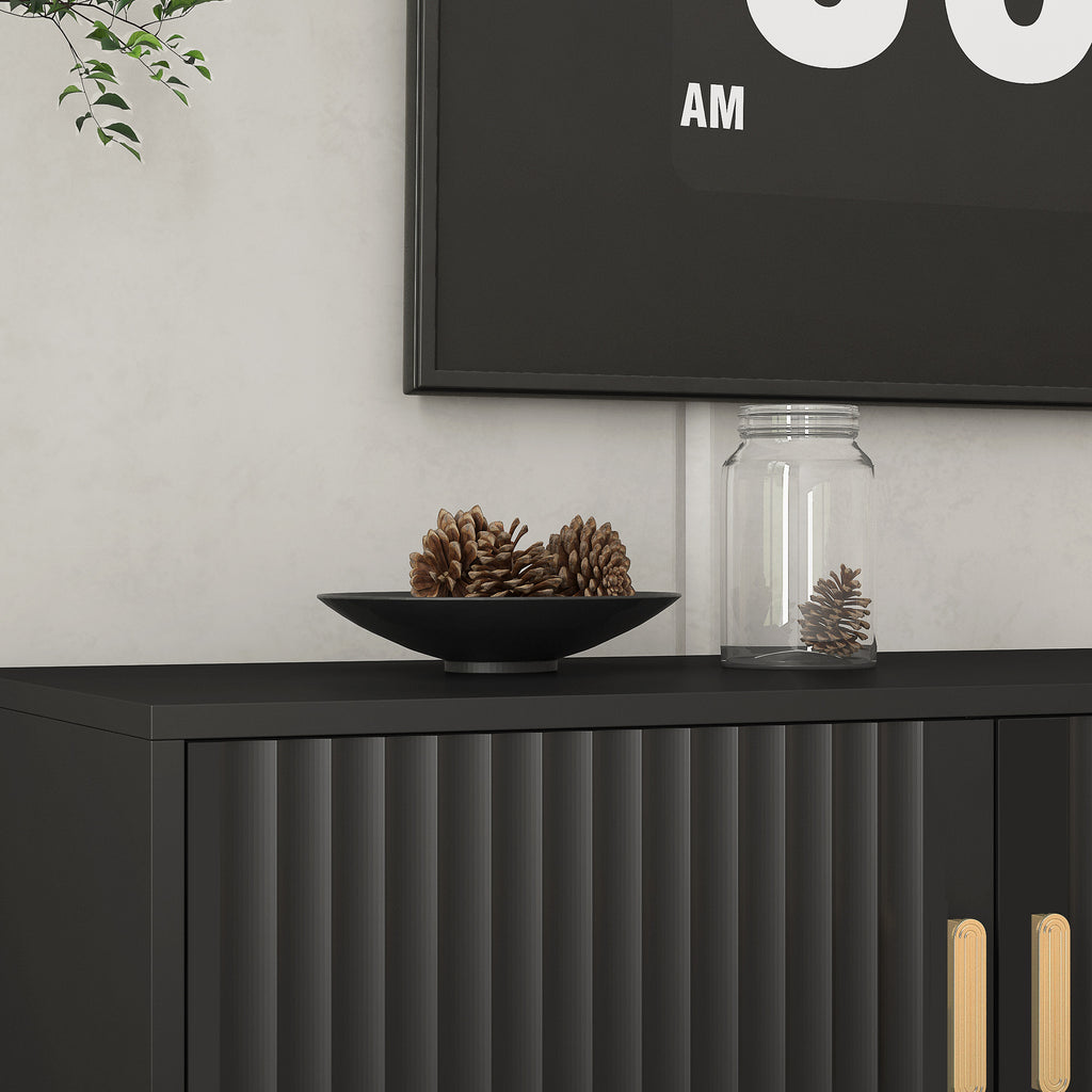 Mid Century Modern LED TV Stand for 80 Inch TV Storage