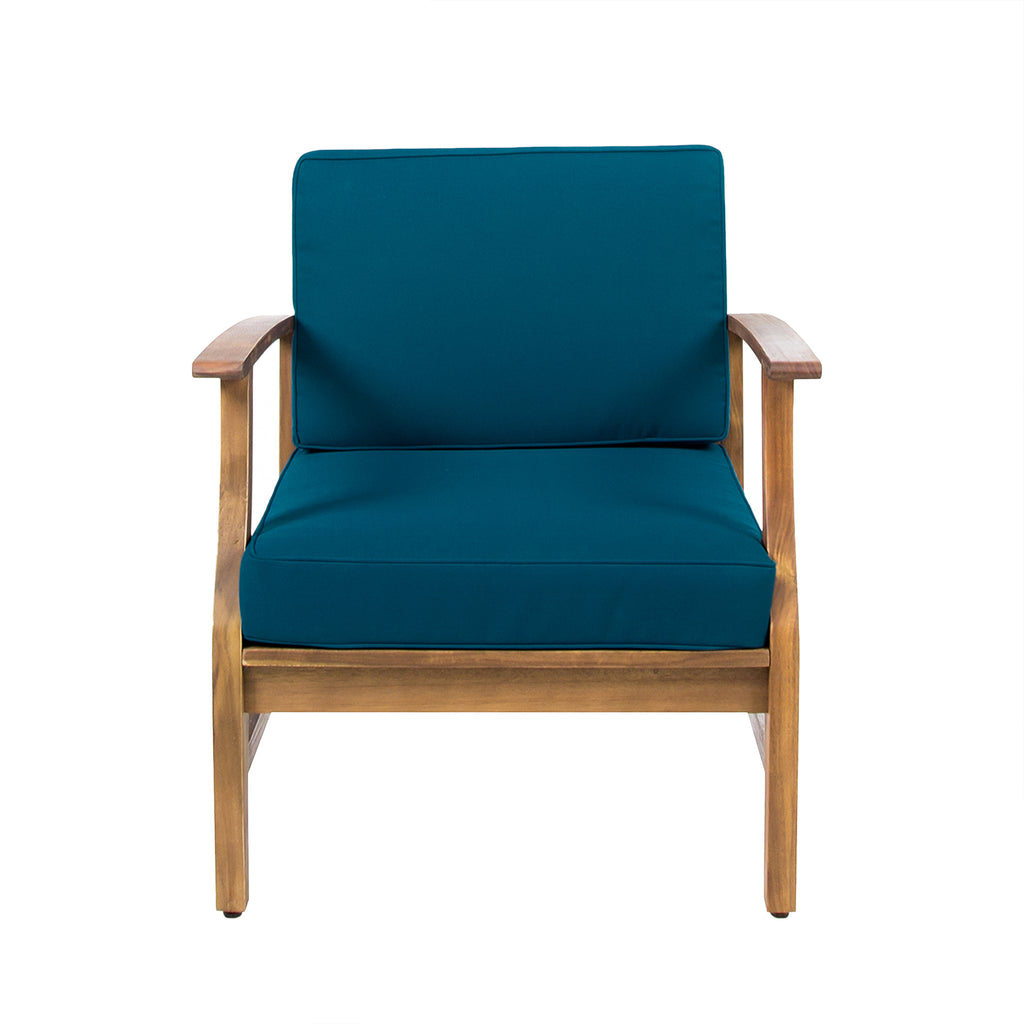 Set of two Anthony & Home Perla Club Velvet Blue Chairs with plush upholstery and stylish design.