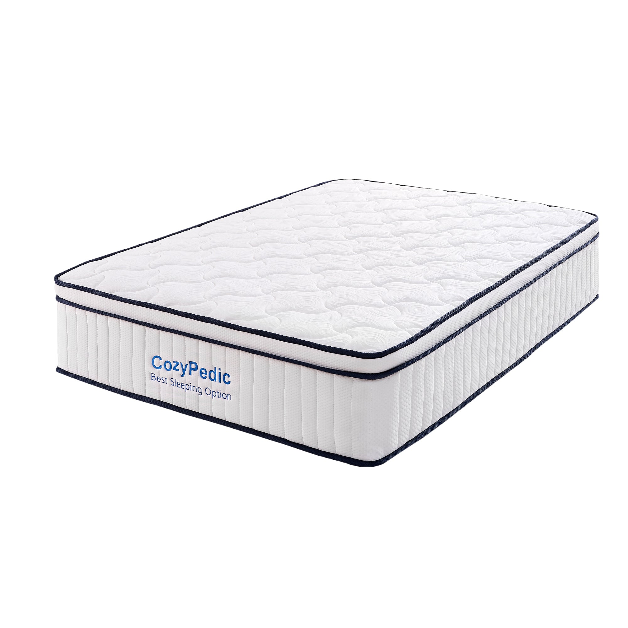 Memory foam queen mattress with pocket springs from Anthony & Home, showing a plush, supportive surface with layered foam and spring system.