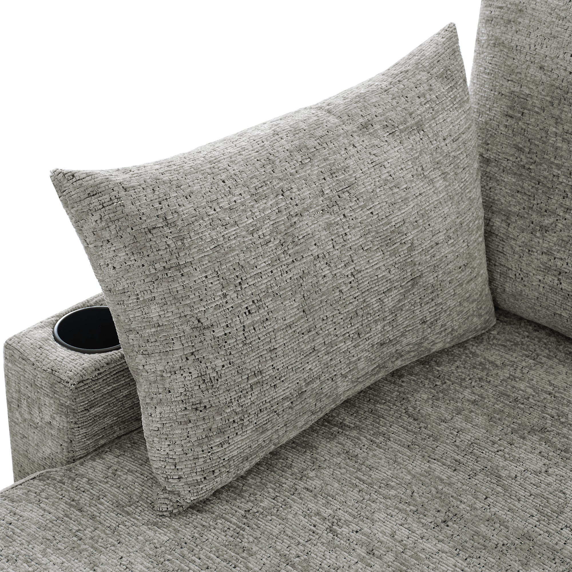 Light grey Anthony & Home chenille sectional sofa bed with plush cushions, modern design, and versatile sleeping space.