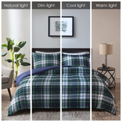 Scotchgard Down Alternative All Season Comforter Set Navy