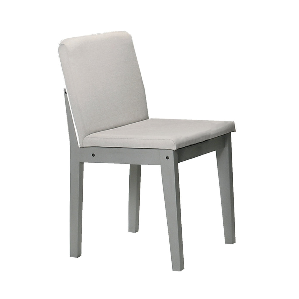 Grey Finish 5 Piece Dining Set With Table And Beige Chairs