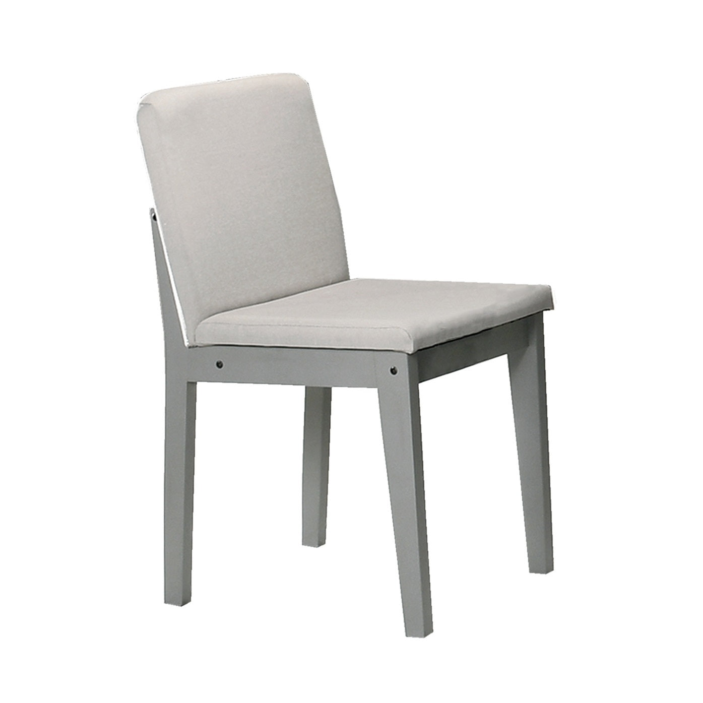 Grey Finish 5 Piece Dining Set With Table And Beige Chairs