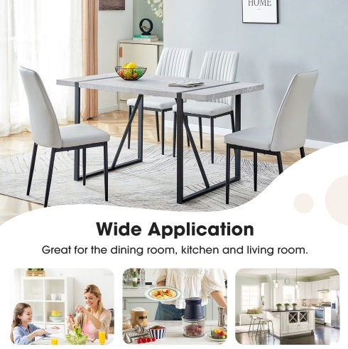 Modern 55 Inch Rectangular Dining Table For 4 People Gray