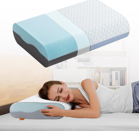 4 Inch Gel Cooling Memory Foam Pillow With Removable Washable Cover