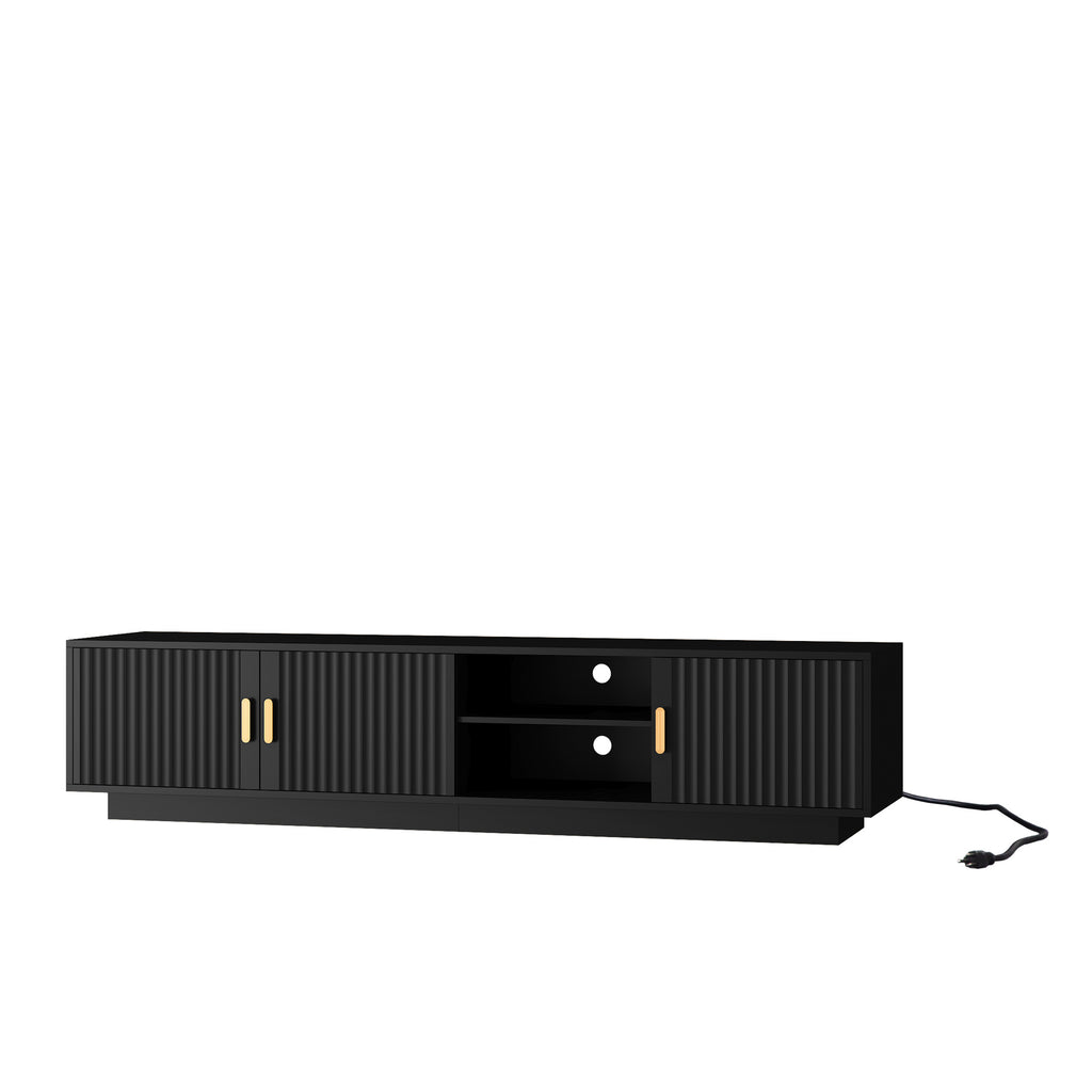 Mid Century Modern LED TV Stand for 80 Inch TV Storage