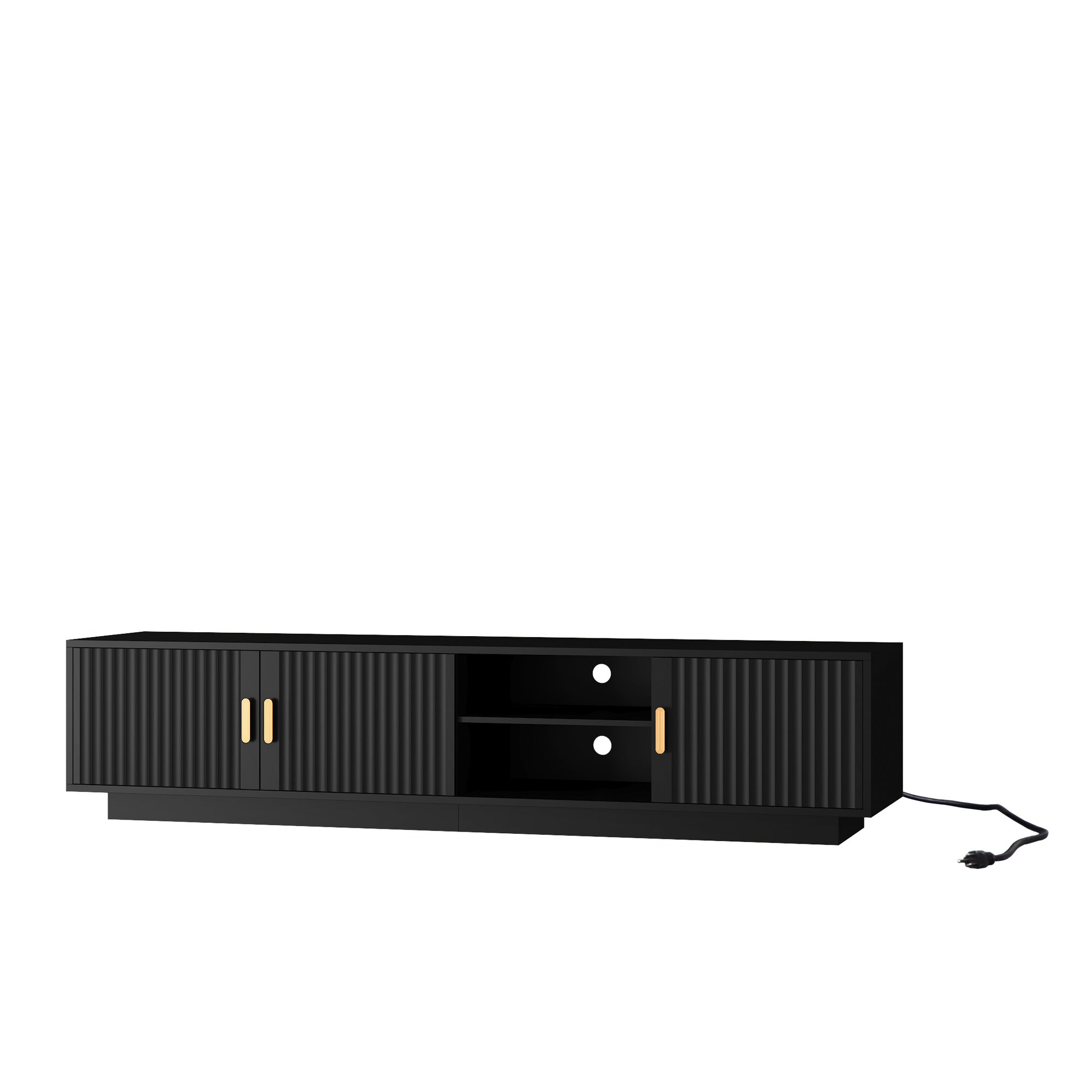 Mid Century Modern LED TV Stand for 80 Inch TV Storage