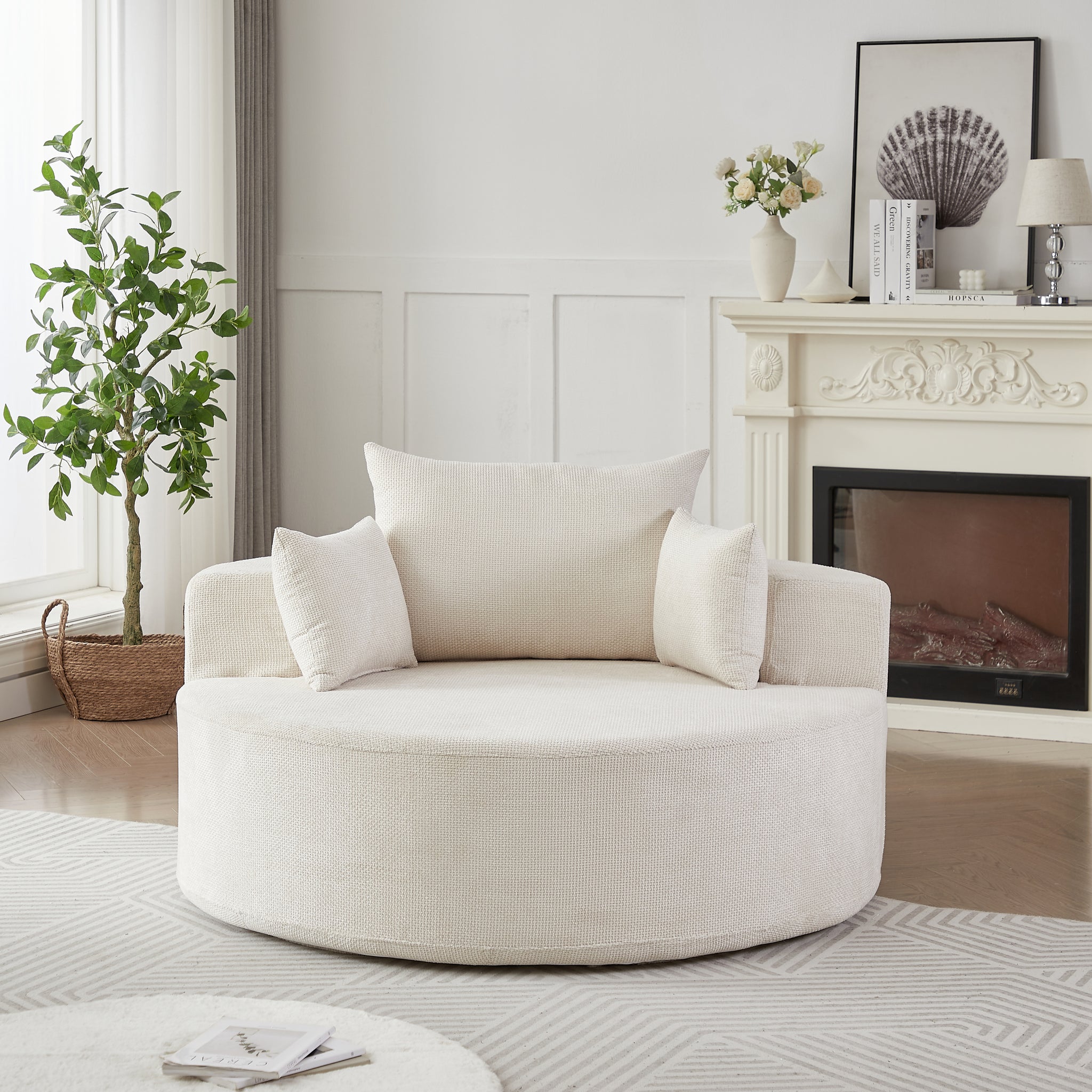 Anthony & Home chenille sleeper chair with plush upholstery, ideal for living rooms, bedrooms, and studio spaces.