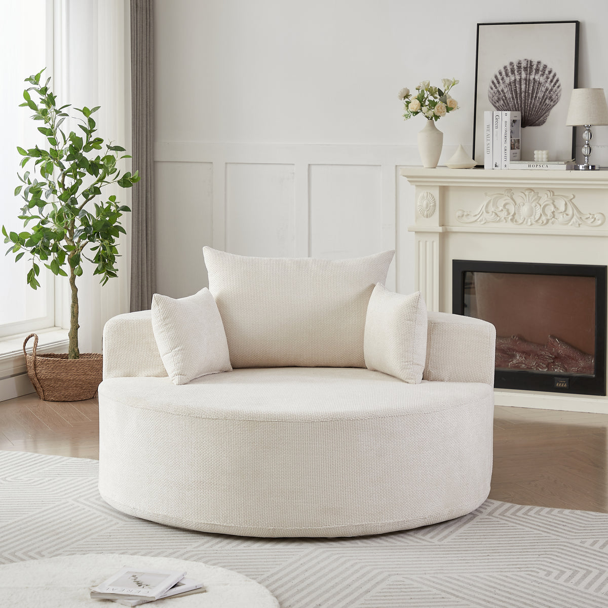 Anthony & Home chenille sleeper chair with plush upholstery, ideal for living rooms, bedrooms, and studio spaces.