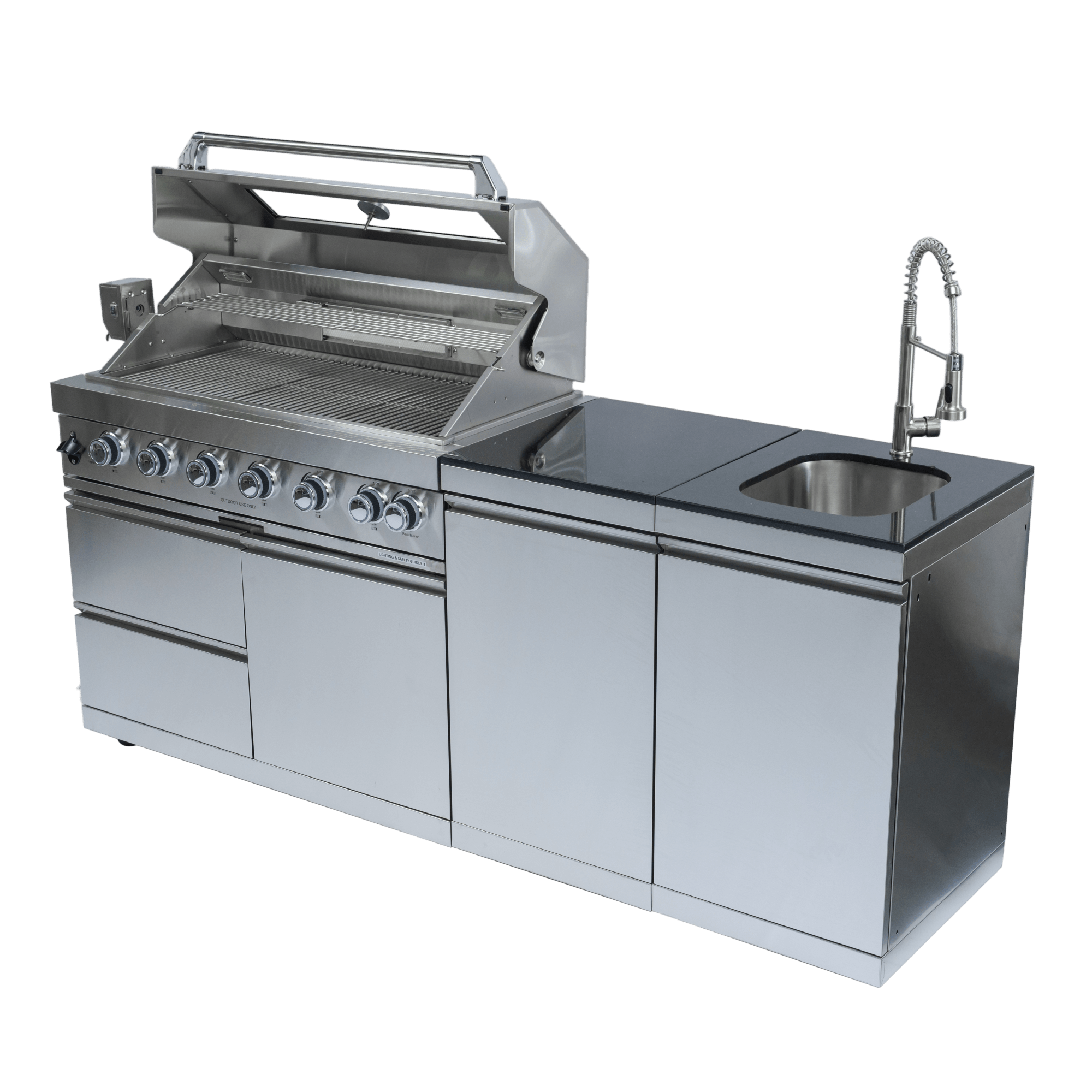 Anthony & Home 43-inch gas outdoor kitchen island with durable granite countertop for outdoor cooking and entertaining.