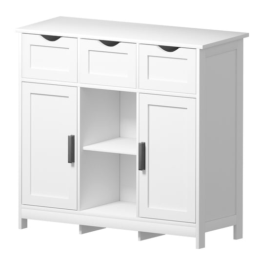 White Storage Cabinet With Drawers And Shelves For Home