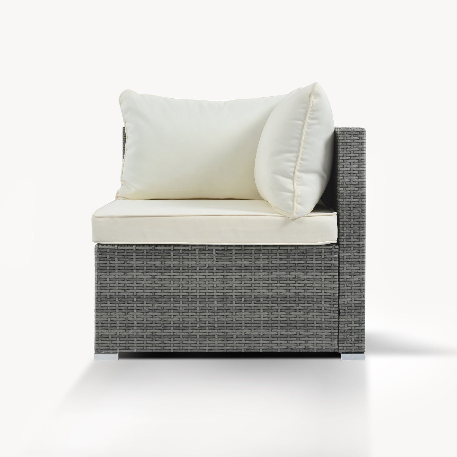 8-Piece Outdoor Patio Wicker Sofa Set Beige Cushions