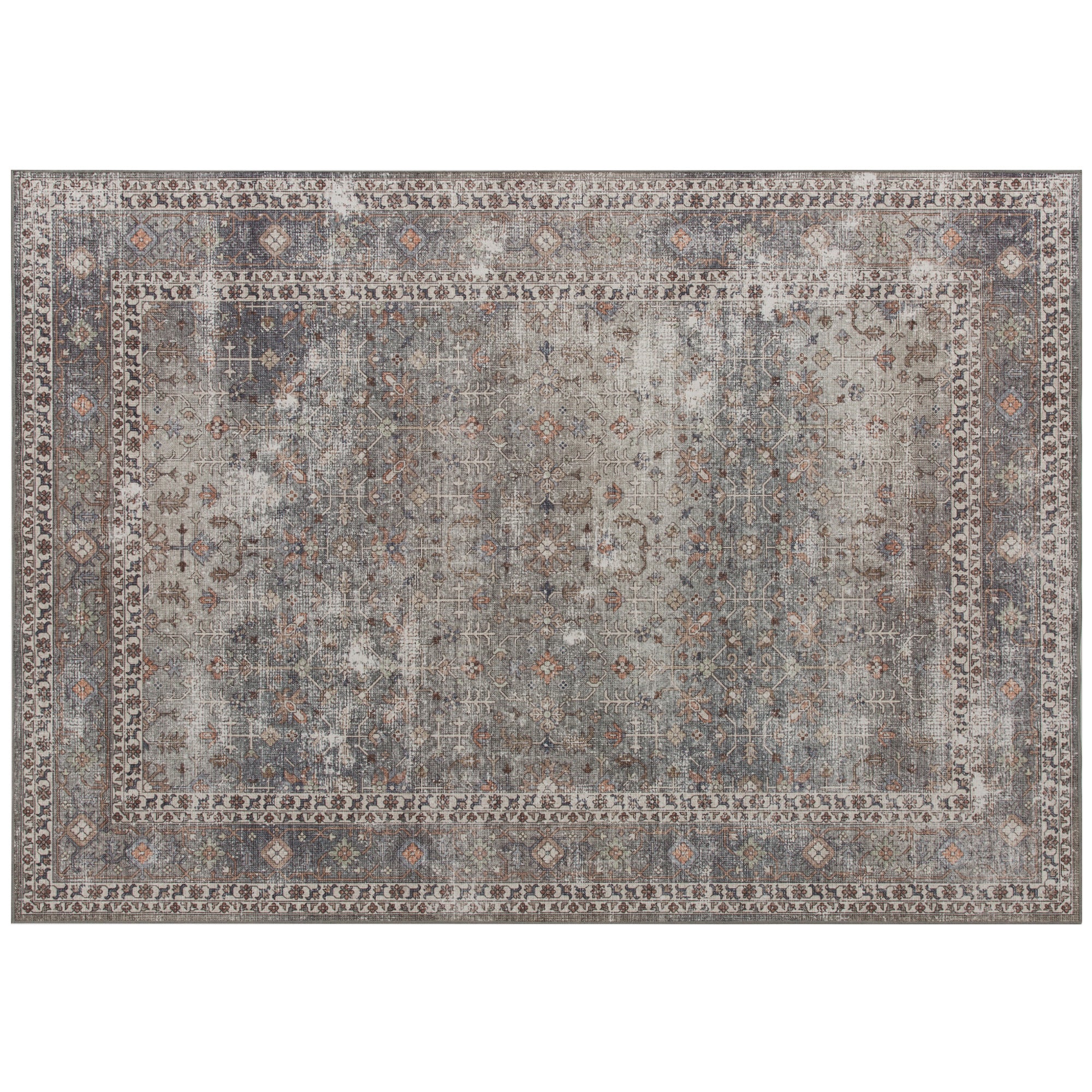 Machine Washable Area Rug 8x10 Non Slip Traditional Rug