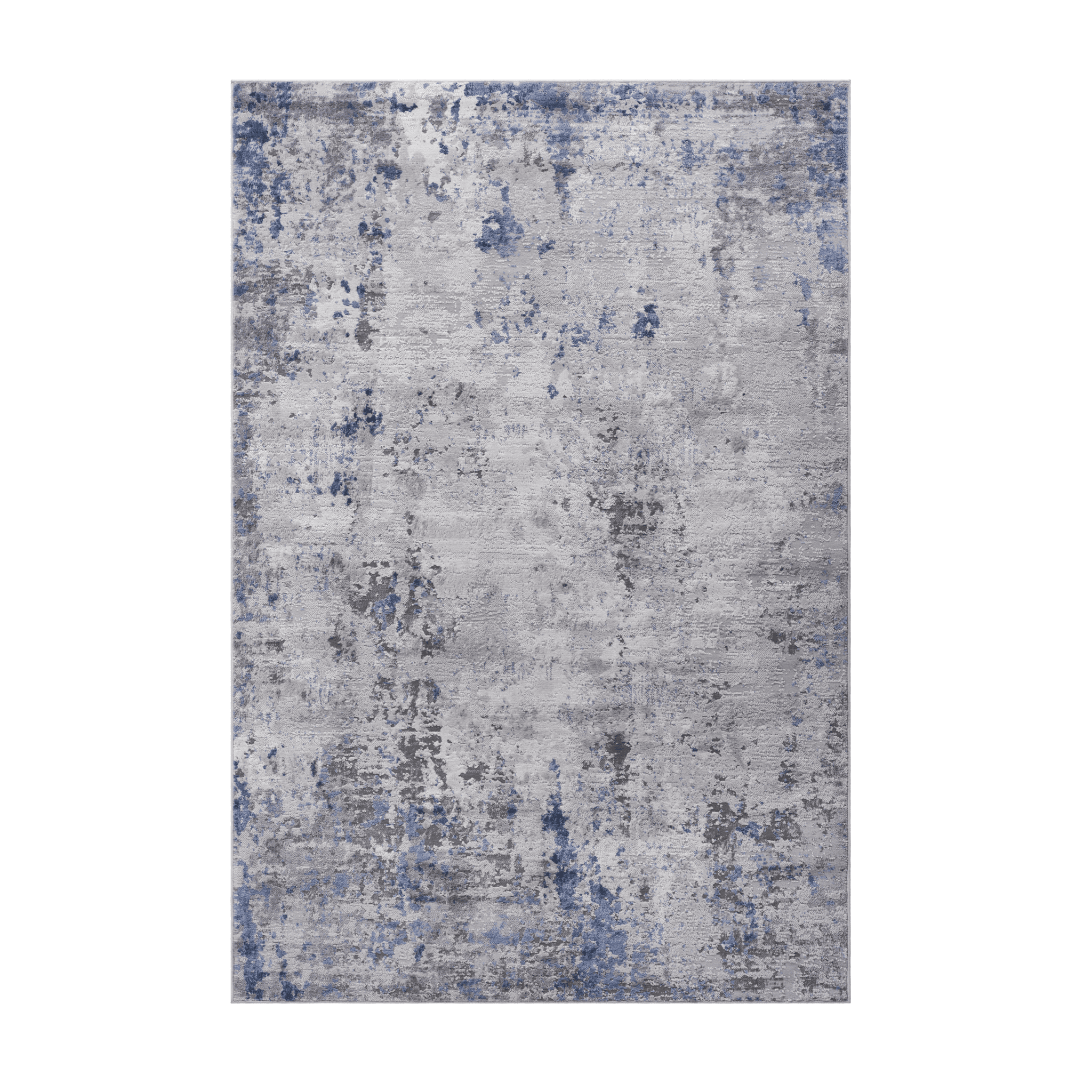 Anthony & Home Loom and Luxe Silver Abstract Polyester Area Rug with modern design and soft texture.
