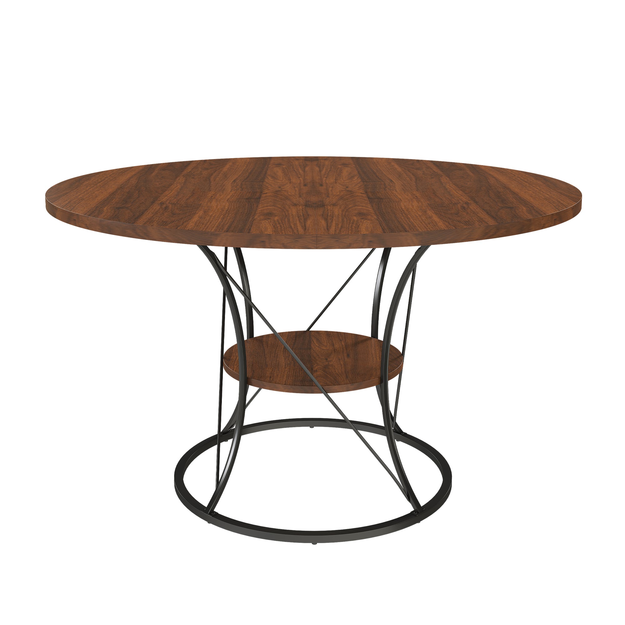 Anthony & Home studio round extendable dining table made of solid wood, showcasing its natural finish and versatile design.