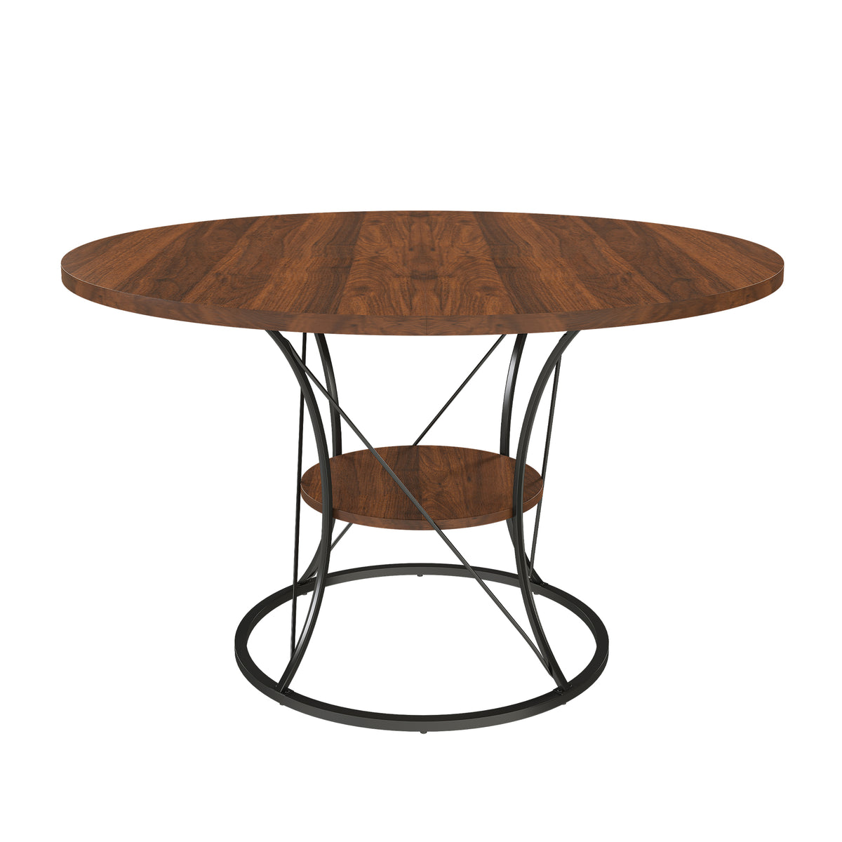 Anthony & Home studio round extendable dining table made of solid wood, showcasing its natural finish and versatile design.